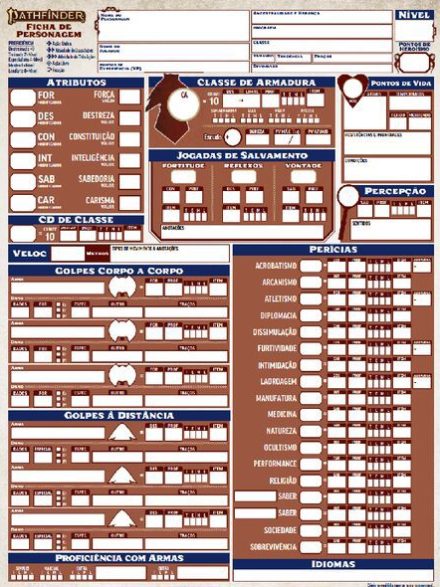 Pathfinder - Ficha de Personagem