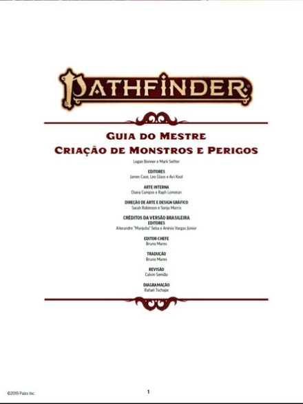 Guia do Mestre - Criação de Monstros e Perigos - Pathfinder 2ª Edição