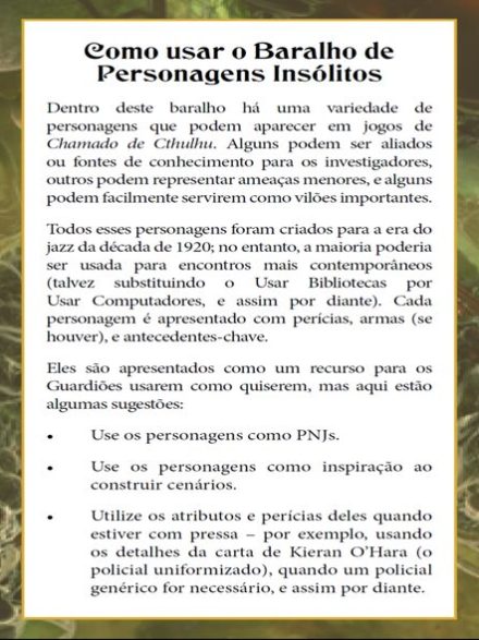 Baralho de Eventos Desastrosos - Chamado de Cthulhu 7ª Edição