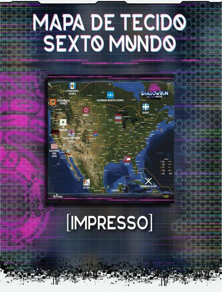 Mapa de Tecido - Shadowrun Sexto Mundo - Editora New Order