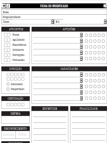 Condenados ao Poder - Ficha de Personagem!