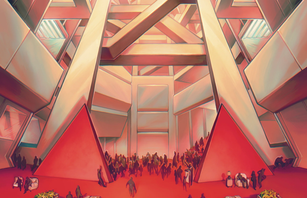 Arte interna do livro representando a Agência